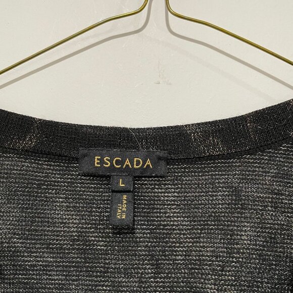 Escada Women's Black Animal Print Cardigan Size L - Picture 3 of 8